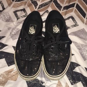 Size 9 Black Sparkly Vans